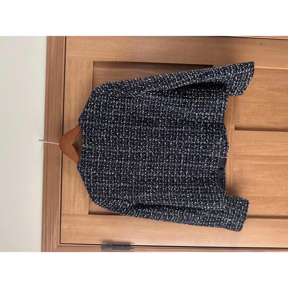 J.Crew Sparkling Blue Midnight Tweed Cropped Jacket Wool Blend Women’s size 10 - Picture 6 of 15
